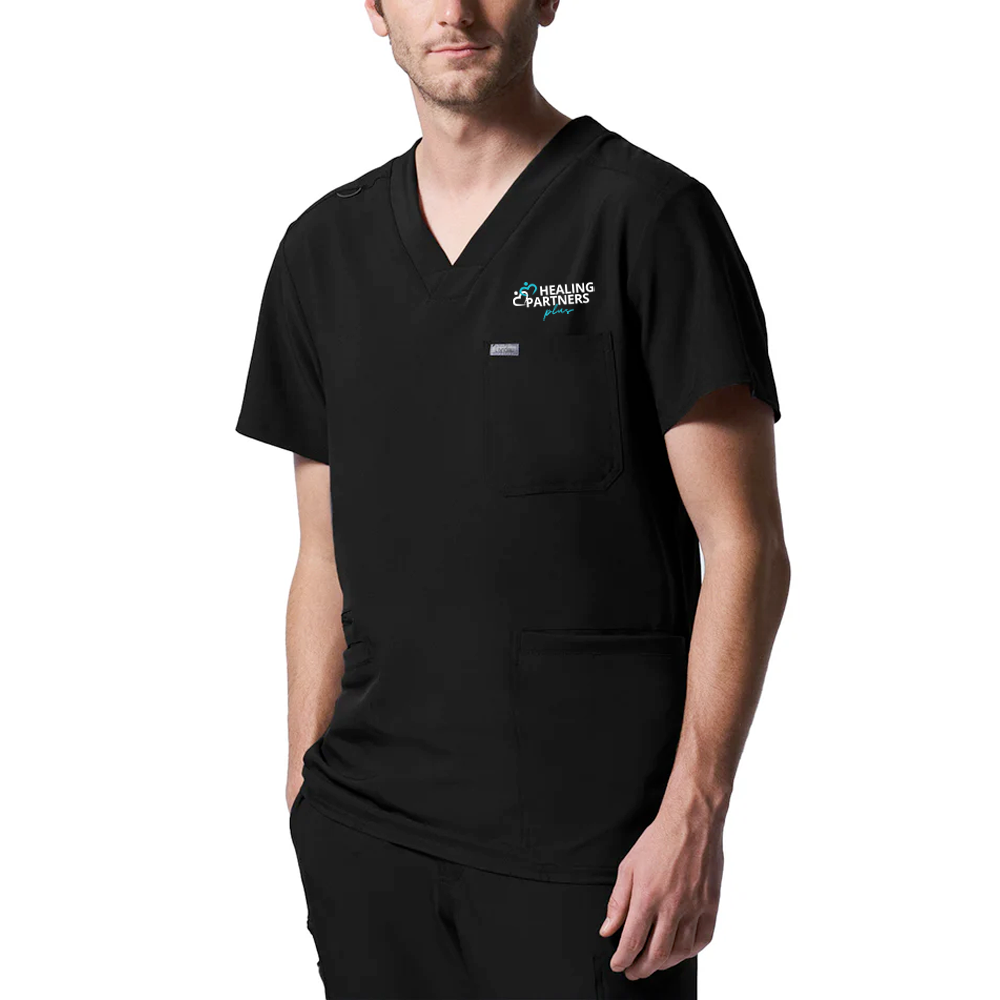 Men's 4-Pocket Back Yoke V-Neck Top