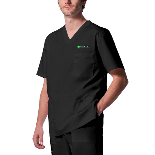 Men's 4-Pocket Back Yoke V-Neck Top