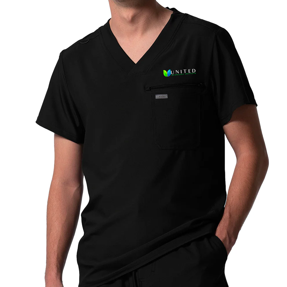 Men's 2-Pocket Tuckable V-Neck Scrub Top